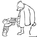 Dibujo para colorear Dibujo De Papa Oso Con Su Hijo Osito Para Pintar Y Colorear