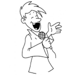 Dibujo para colorear Colorear Reportero Feliz