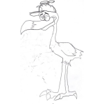 Dibujo para colorear Dibujo De Flamingo Con Gorra Para Pintar Y Colorear