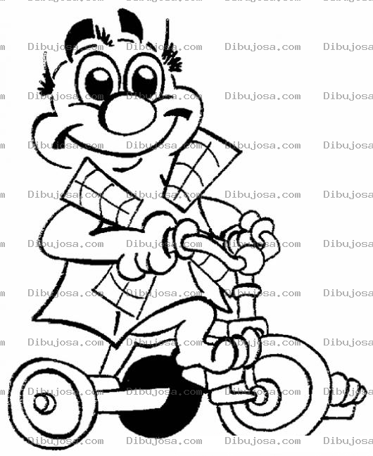 Dibujo para colorear Dibujo De Viejo En Triciclo Para Colorear