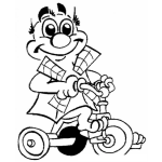 Dibujo para colorear Dibujo De Viejo En Triciclo Para Colorear