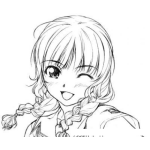 Dibujo para colorear Dibujo De Chica Manga Con Ojo Cerrado Para Pintar Y Colorear
