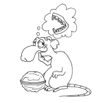 Dibujo para colorear Dibujo De Rata Vieja Sin Dientest Para Pintar Y Colorear Rata Chimuela