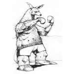 Dibujo para colorear Colorear Canguro Boxeador