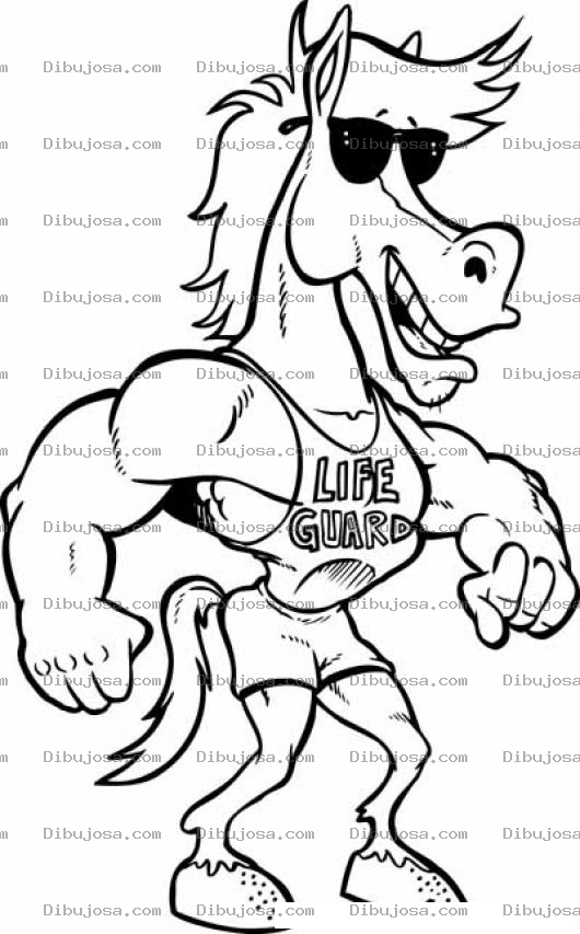 Dibujo para colorear Colorear Caballo Salvavidas