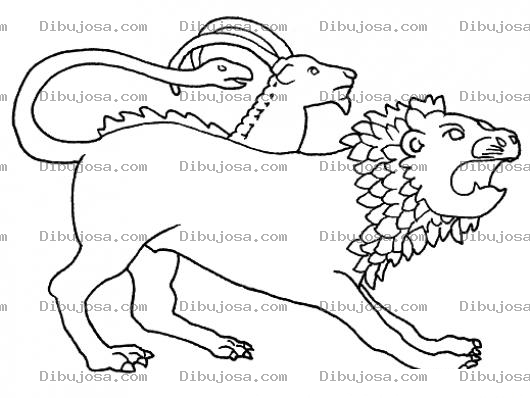 Dibujo para colorear Dibujo De Leon Con Cola De Serpiente Y Lomo De Cabra Para Pintar Y Colorear