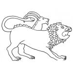 Dibujo para colorear Dibujo De Leon Con Cola De Serpiente Y Lomo De Cabra Para Pintar Y Colorear