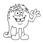 Dibujo para colorear Dibujo De Moustruo Dientudo Para Pintar Y Colorear