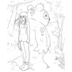 Dibujo para colorear Colorear Chica Y Oso