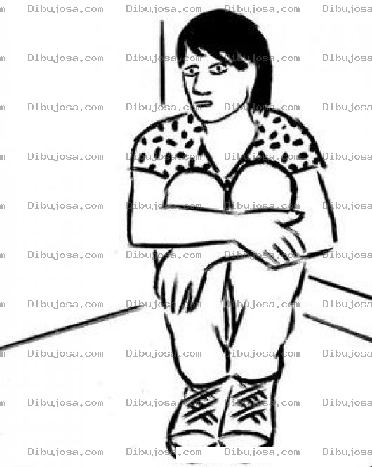Dibujo para colorear Colorear A Una Persona Sentada En Una Esquina