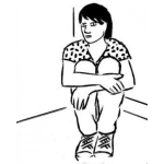 Dibujo para colorear Colorear A Una Persona Sentada En Una Esquina