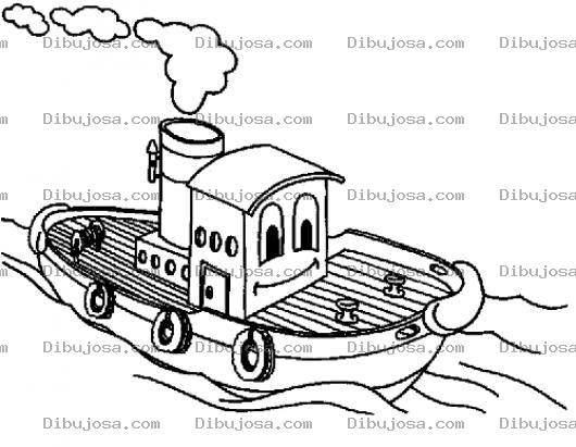 Dibujo para colorear Colorear Barquito Remolcador