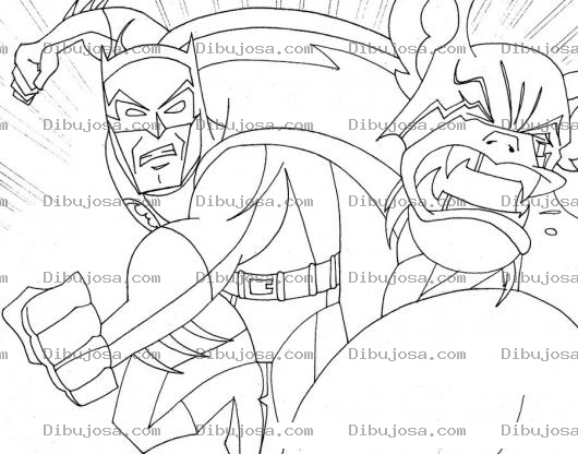 Dibujo para colorear Dibujo De Batman Golpeando A Un Malvado Para Pintar Y Colorear Un Chingadazo De Batman En La Mera Torre Agarrando A Trompadas A Un Malo En La Pura Jeta