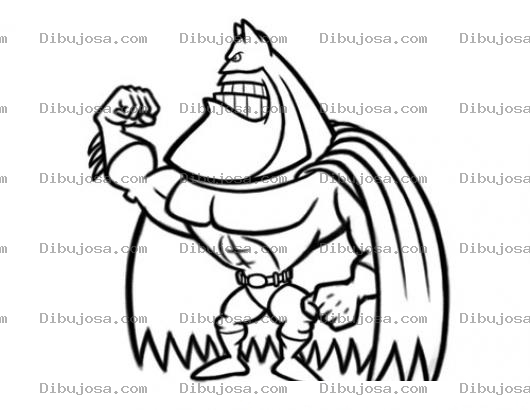 Dibujo para colorear Dibujo De Batman Sacando Biceps Para Colorear