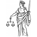 Dibujo para colorear Colorear A La Mujer De La Justicia Con Una Pesita Y Una Espada
