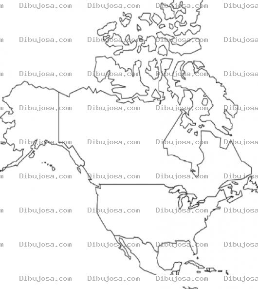 Dibujo para colorear Colorear Mapa De Norteamerica Y Centroamerica