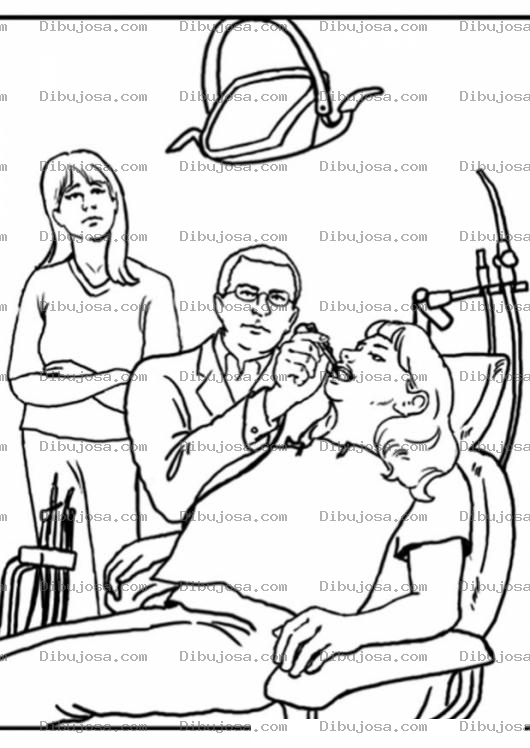 Dibujo para colorear Dibujo de un dentista para pintar
