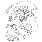Dibujo para colorear Colorear A Batman Y Gatubela