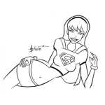 Dibujo para colorear Dibuo De La Super Chica Para Pintar Y Colorear