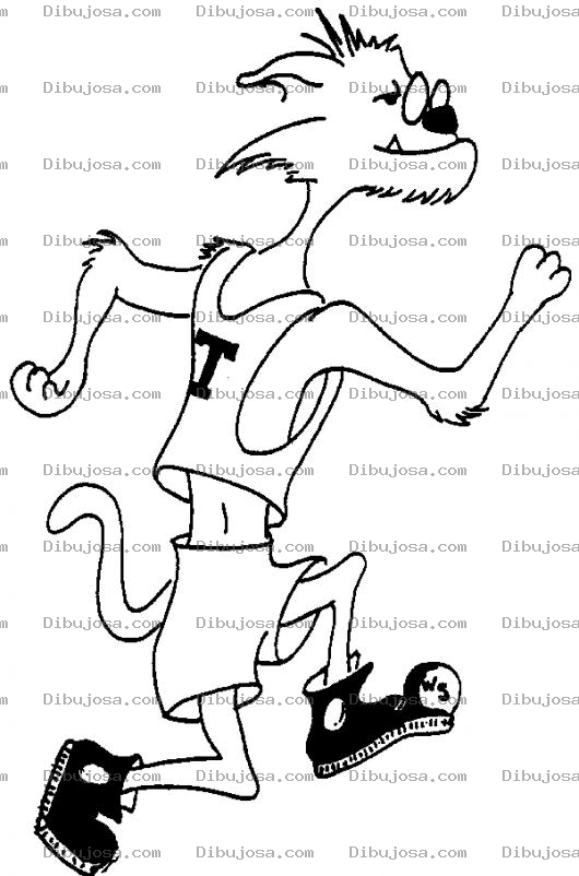 Dibujo para colorear Colorear Gato Corredor