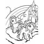 Dibujo para colorear Colorear Castillo De Ponys Con Arcoiris