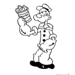 Dibujo para colorear Colorear Popeye Con Lata De Espinacas