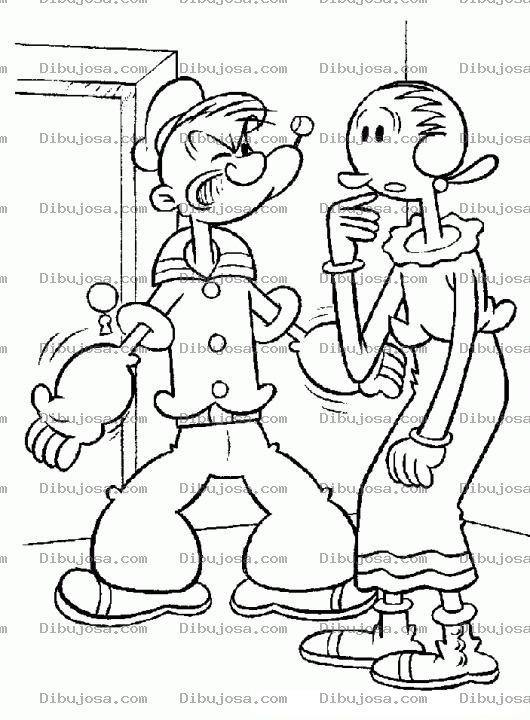 Dibujo para colorear Colorear A Popeye Y Olivia