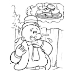 Dibujo para colorear Dibujo De Wimpy El Amigo Gordito Y Gloton De Popeye Para Pintar Y Colorear