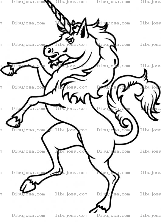 Dibujo para colorear Colorear Unicornio Parado En Dos Patas