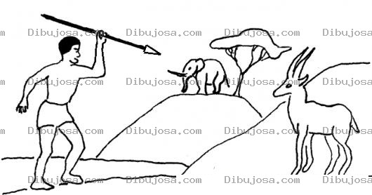 Dibujo para colorear Colorear Cazador Con Lanza