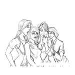 Dibujo para colorear Colorear Chicas Chismosas