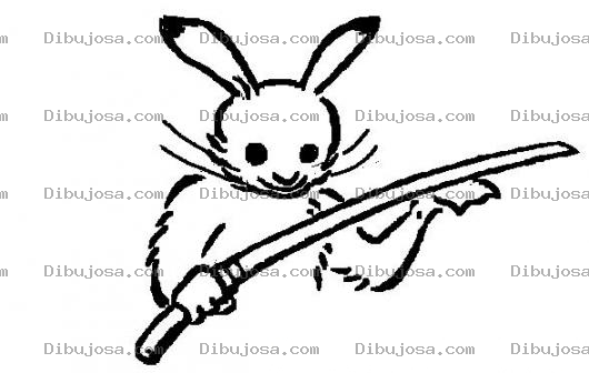 Dibujo para colorear Colorear Conejo Con Espada