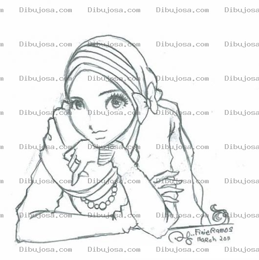 Dibujo para colorear Colorear Mujer Arabe Bonita