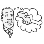 Dibujo para colorear Colorear Negrito Pensando En Hacer Las Paces