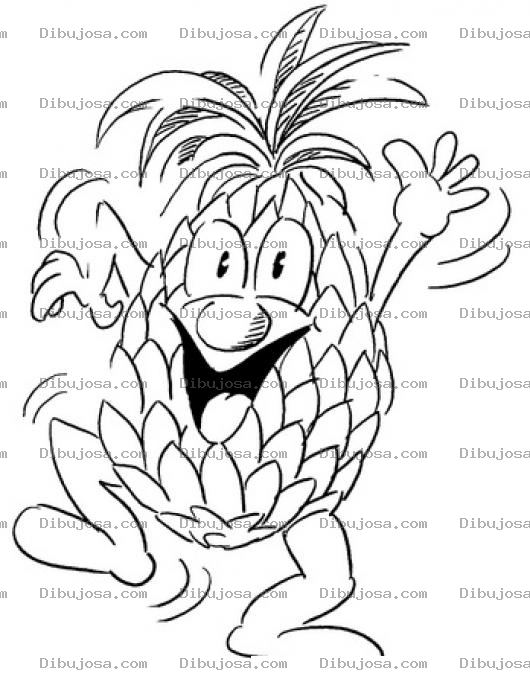 Dibujo para colorear Dibujo De Pina Feliz Para Pintar Y Colorear