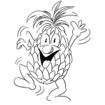 Dibujo para colorear Dibujo De Pina Feliz Para Pintar Y Colorear
