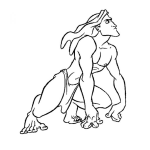 Dibujo para colorear Dibujo De Tarzan De Disney Para Pintar Y Colorear