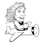 Dibujo para colorear Colorear Mujer Manejando Una Avioneta