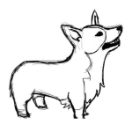 Dibujo para colorear Dibujo De Perro Patas Cutas Para Pintar Y Colorear
