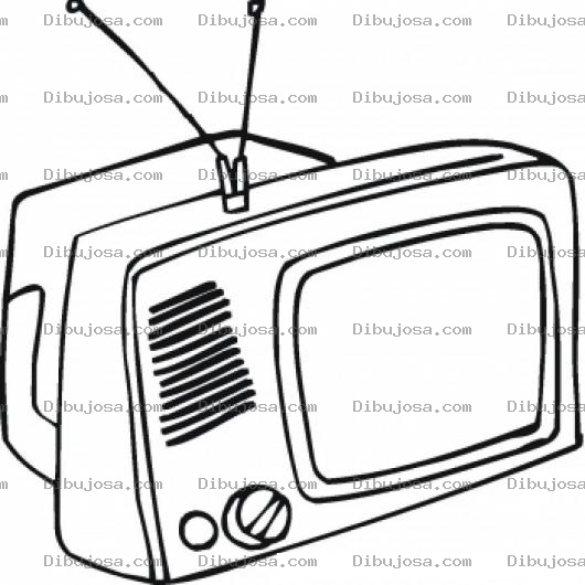 Dibujo para colorear Televisor Blanco Y Negro Para Pintar Y Colorear