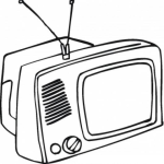 Dibujo para colorear Televisor Blanco Y Negro Para Pintar Y Colorear