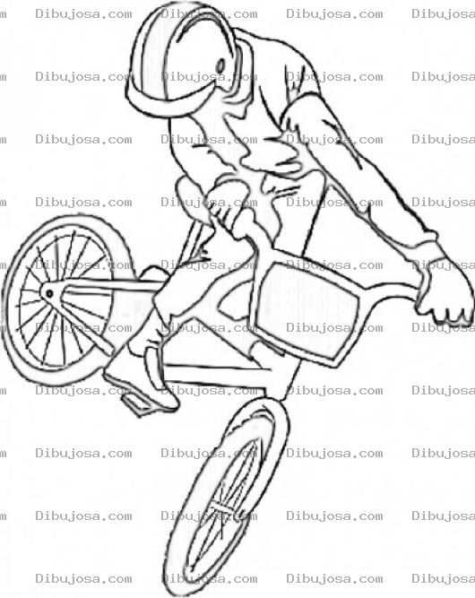 Dibujo para colorear Colorear Acrobata En Bmx Para Pintar Y Colorear