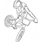 Dibujo para colorear Colorear Acrobata En Bmx Para Pintar Y Colorear
