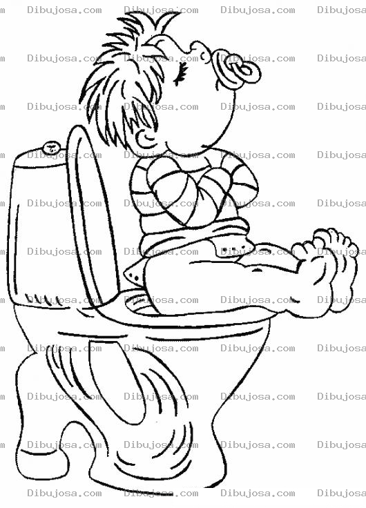 Dibujo para colorear Colorear Bebe Haciendo Popo