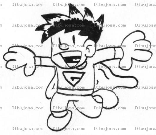 Dibujo para colorear Dibujo De Super Chico Para Pintar Y Colorear A Superboy