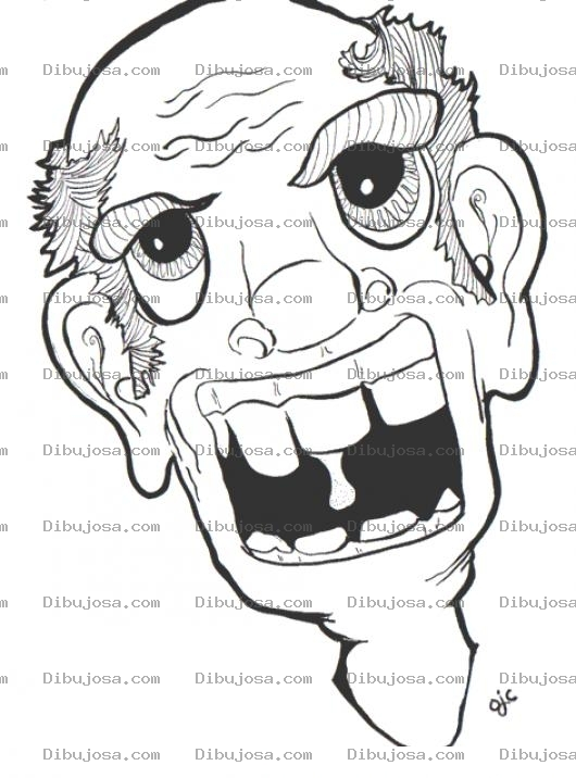 Dibujo para colorear Colorear Viejo Feo