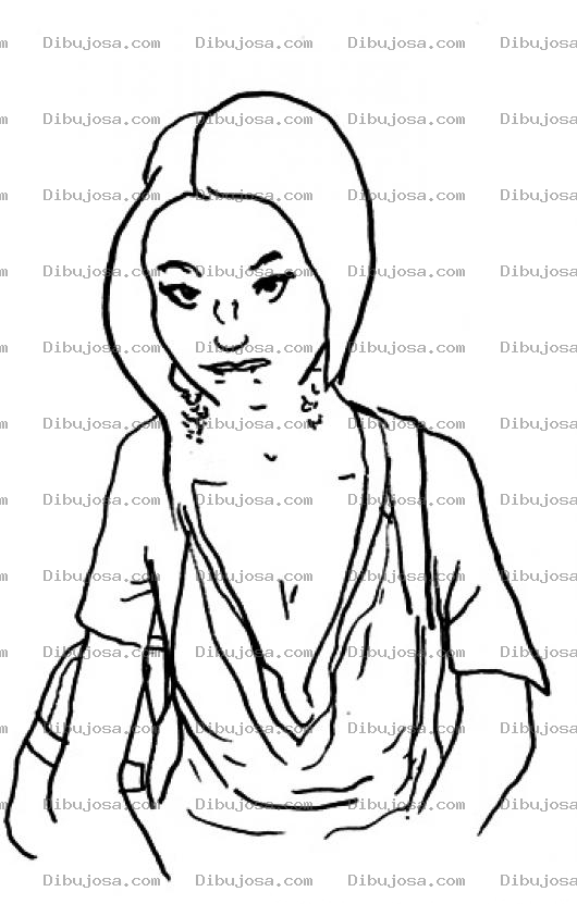 Dibujo para colorear Colorear Mujer Humilde