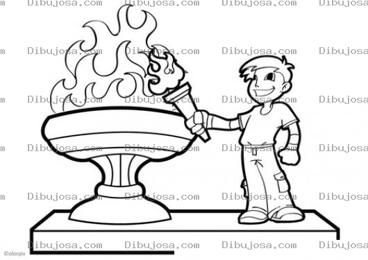 Dibujo para colorear Antorcha De Juegos Olimpicos Para Pintar Y Colorear