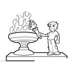 Dibujo para colorear Antorcha De Juegos Olimpicos Para Pintar Y Colorear