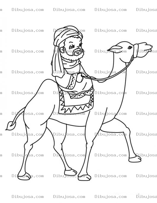 Dibujo para colorear Colorear Arabe En Camello